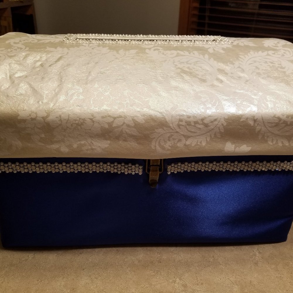 Royal Blue & White Wedding Card Box